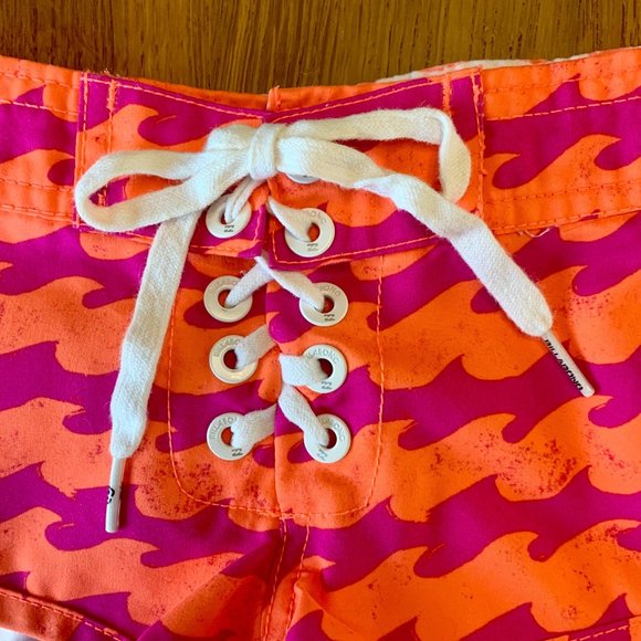 BILLABONG Waves Board Shorts Girls XXS 4-5 4T Toddler Girl Swim Trunks Neon Pink - Picture 3 of 5